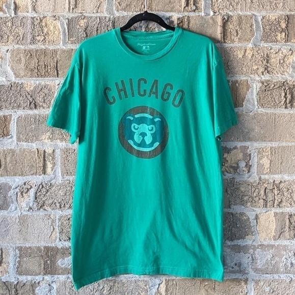 Wright & Ditson Chicago Cubs Short Sleeve T-Shirt Fathead Logo Green Large - Picture 1 of 5